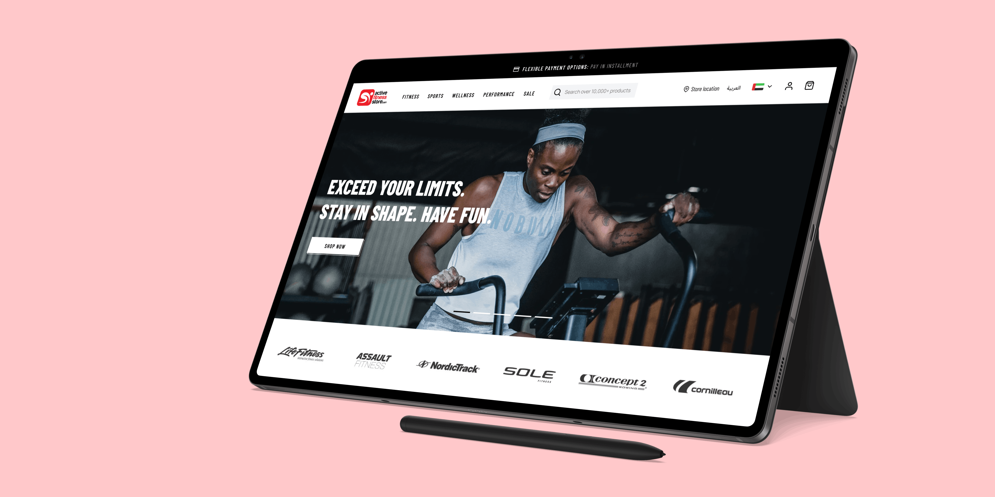 Active Fitness Store ecommerce screens