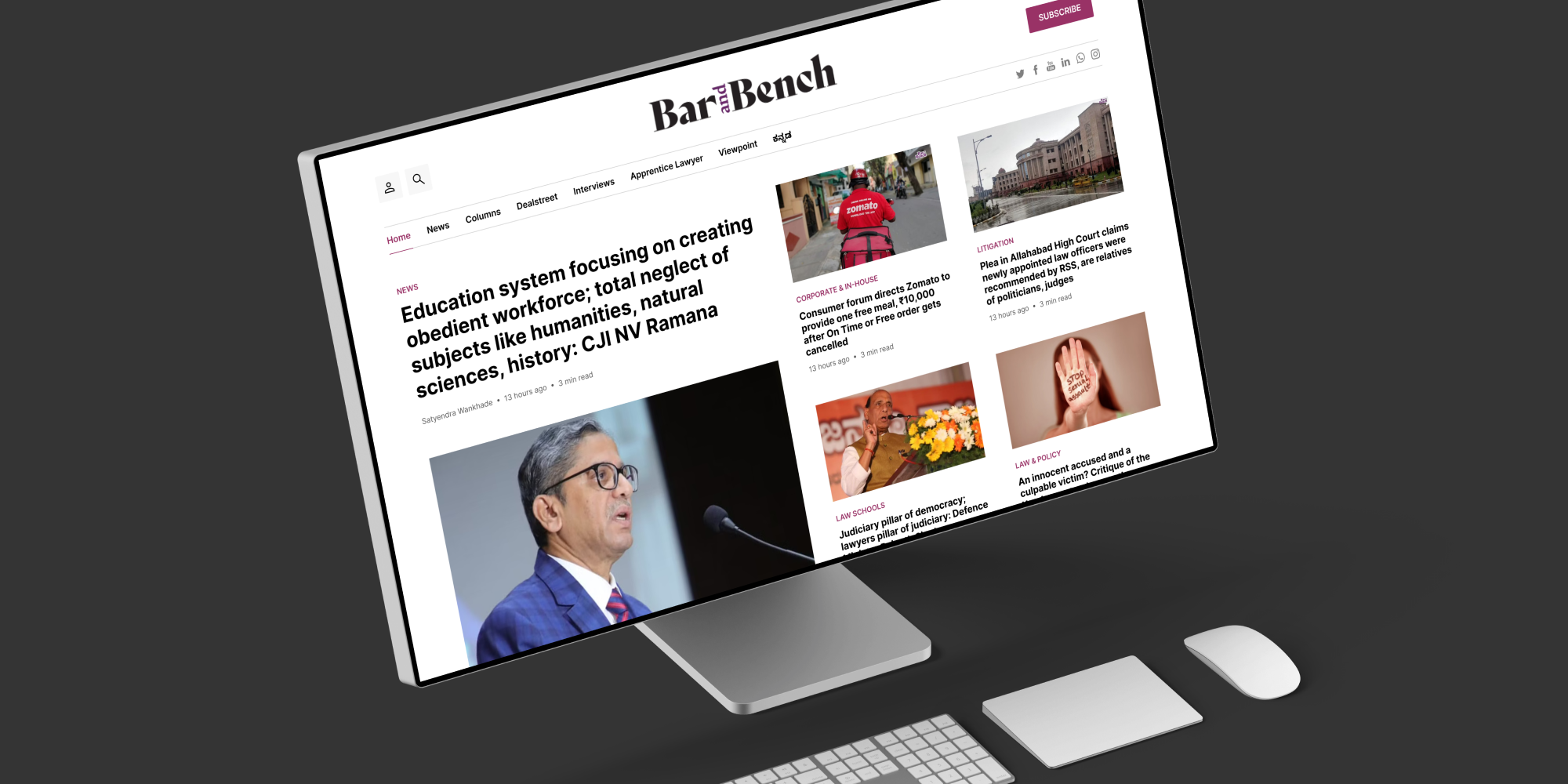 Bar and Bench digital product screens