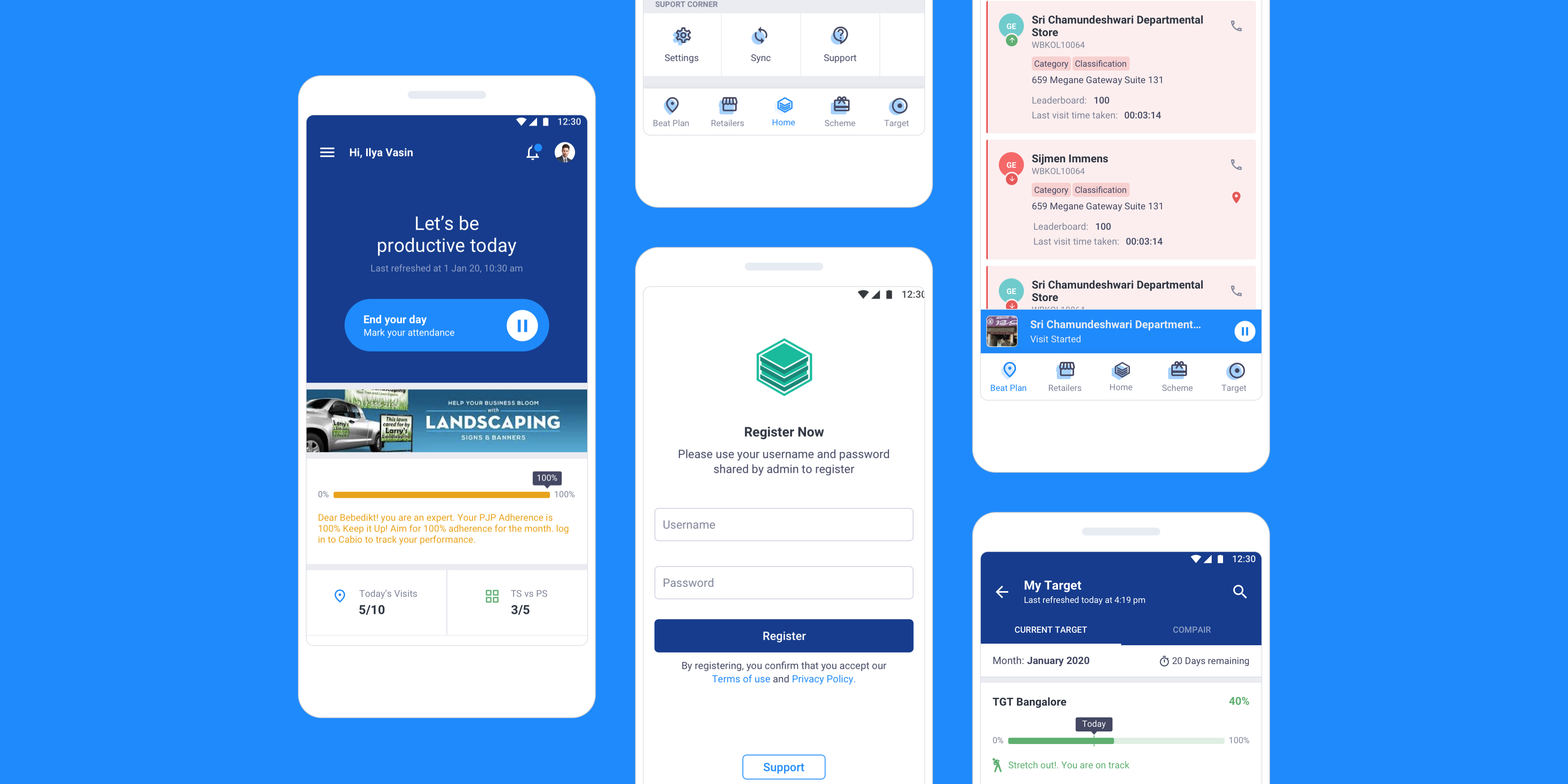Finessart SaaS application screens